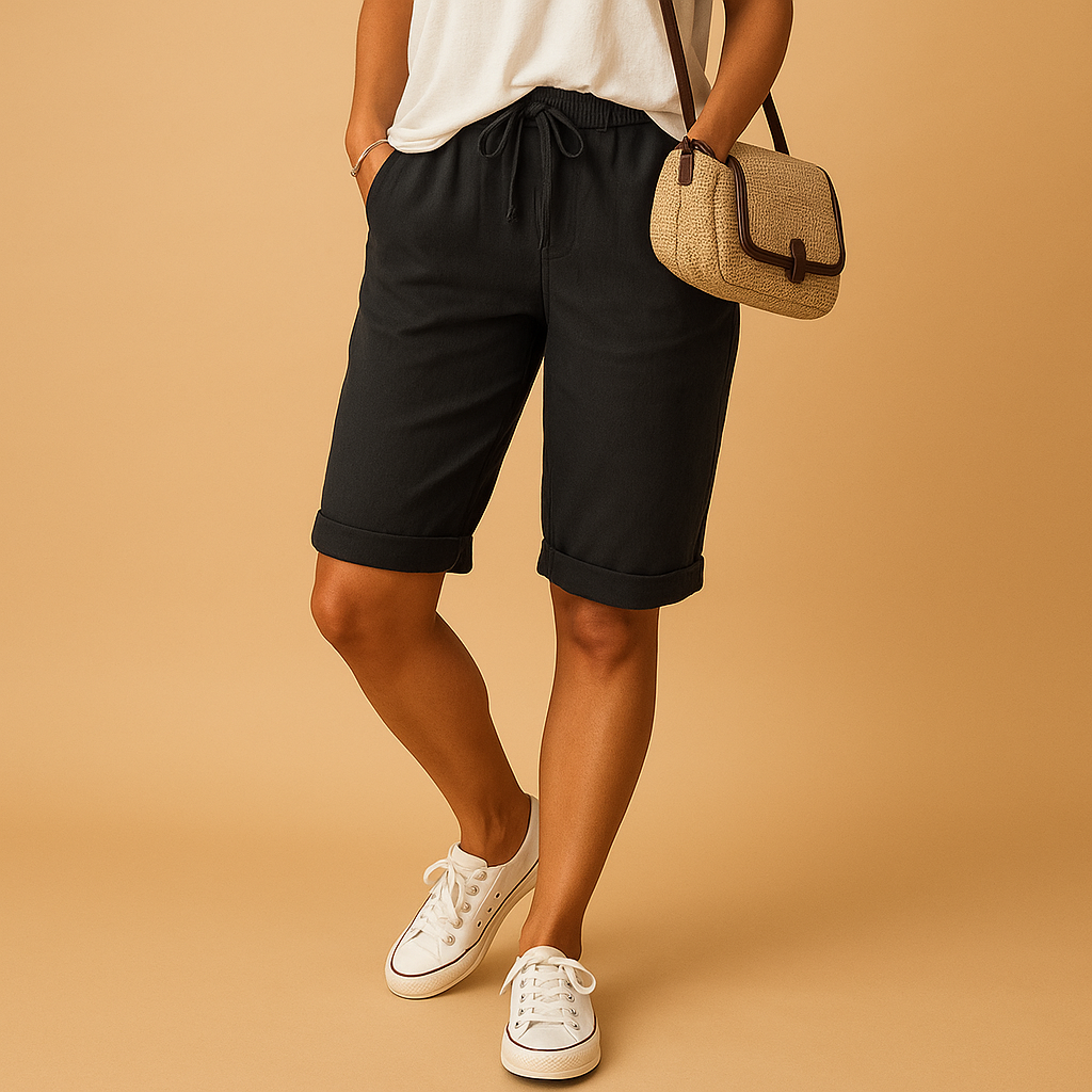Comfortable Elastic Waist Women's Capri Pants - Nocini
