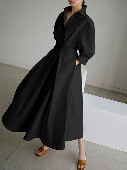 Image of Cara | Women's V-Neck A-Line Midi Dress