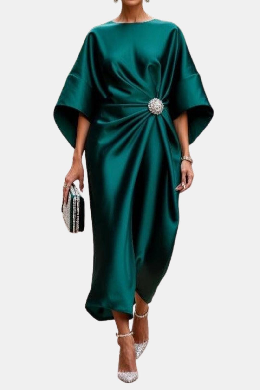 Floral Ladies Long Wrap Dress - Olytrend