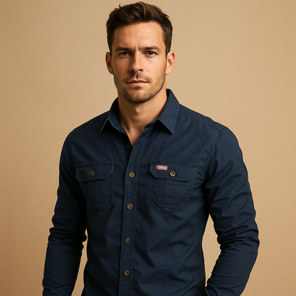 Relaxed Fit Utility Shirt with Pockets