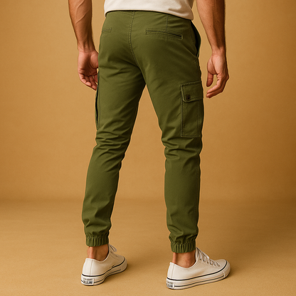 Men’s cargo pants with multiple pockets and straight-leg fit, ideal for outdoor activities, travel, or casual everyday wear.