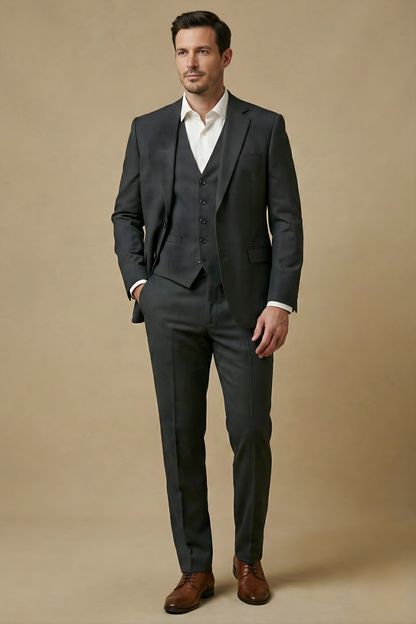 Image of Carlton | Men's Three-Piece Slim Fit Suit