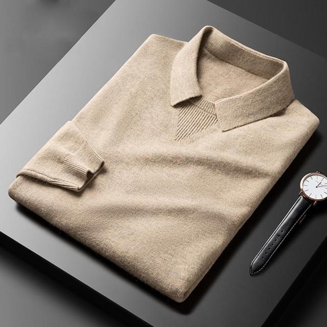 Classic Fit Crew Neck Polo Sweater