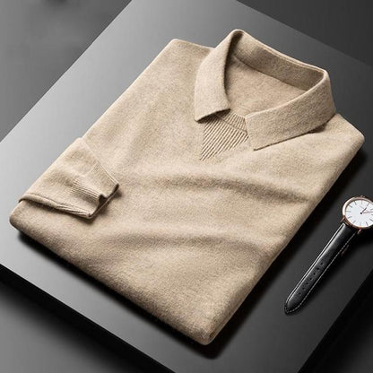 Classic Fit Crew Neck Polo Sweater