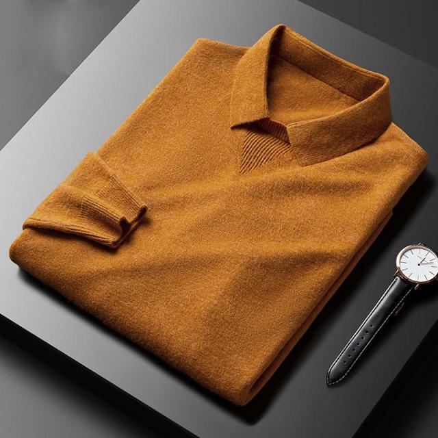 Classic Fit Crew Neck Polo Sweater - Nocini