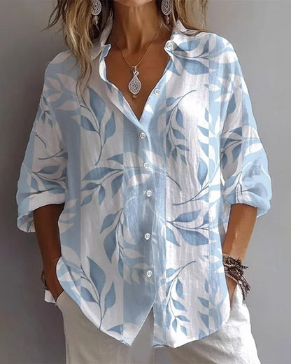 Pretty Floral Women's Button-Down Blouse - Olytrend