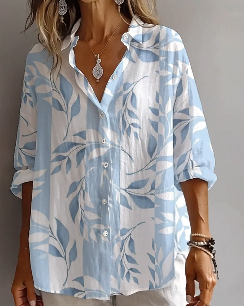 Image of Cassandra | Women's Floral Print Button-Down Shirt