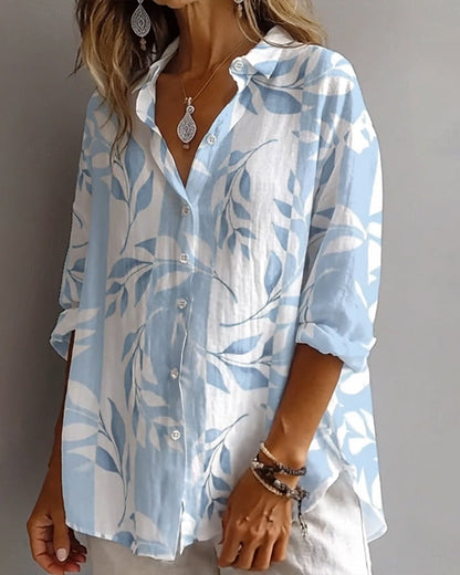 Image of Cassandra | Women's Floral Print Button-Down Shirt