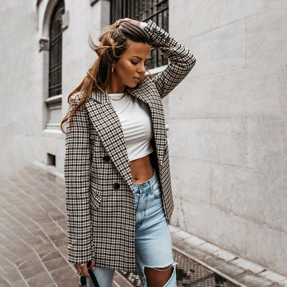 Plaid Jacket For Ladies - Pexav