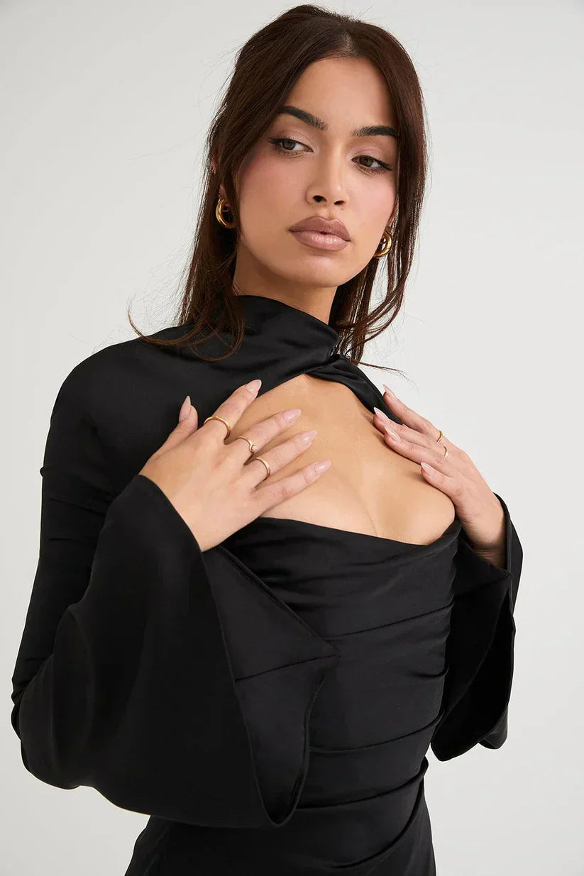 Sexy Cut-Out Long Sleeve Party Dress