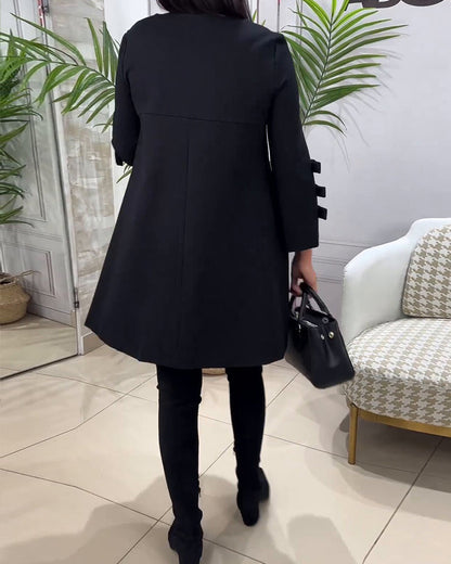 Casual Black Dress with Long Sleeves - Nora-S-Nora Luxe