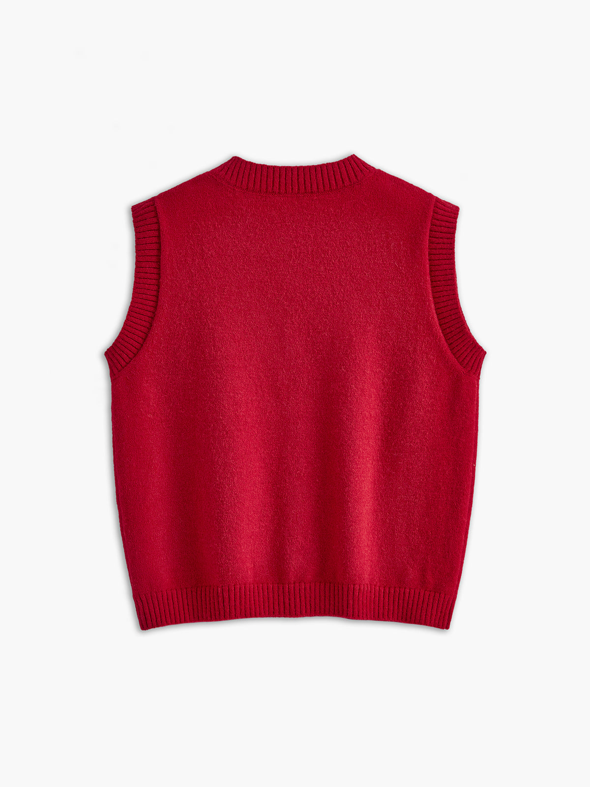 Relaxed Fit Open Front Sweater Vest