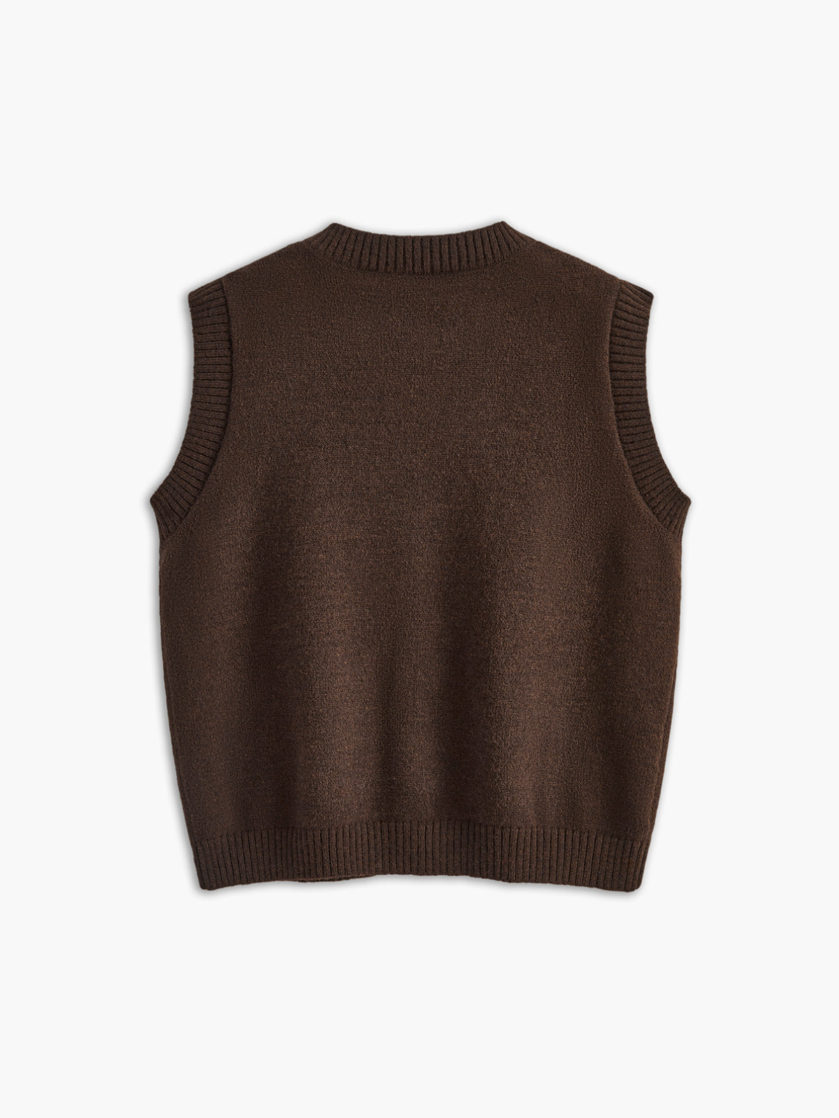 Relaxed Fit Open Front Sweater Vest