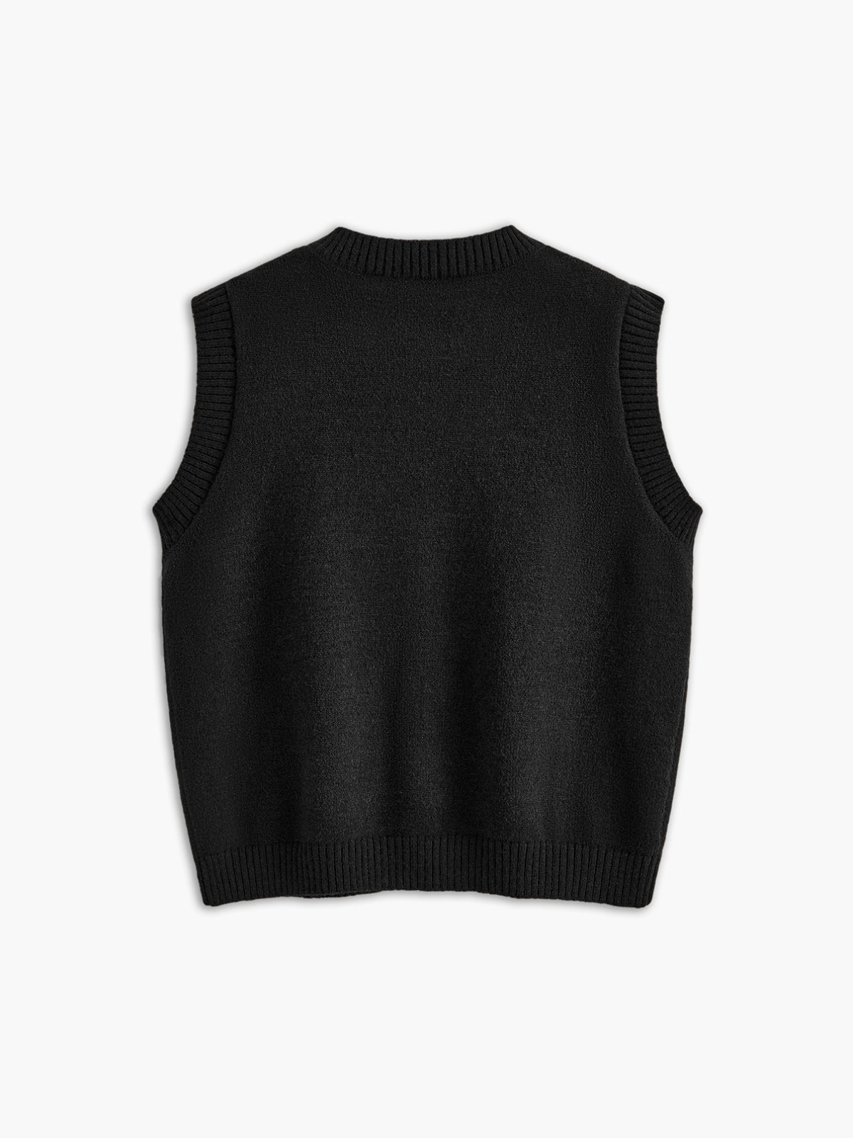 Relaxed Fit Open Front Sweater Vest