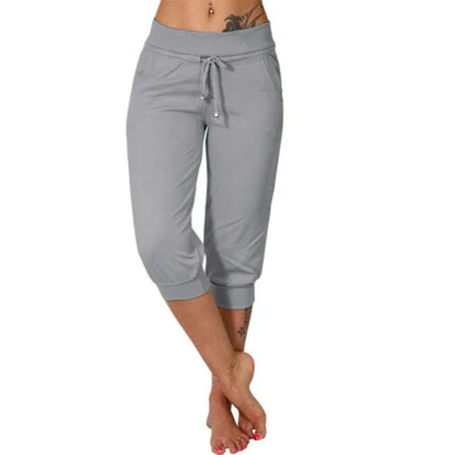 Casual capri trousers - Luna-Gray-S-Nora Luxe