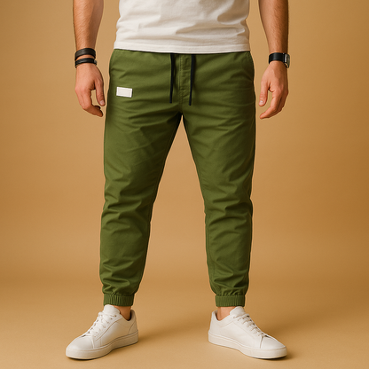 Men’s casual cargo pants with multiple pockets in black, gray, beige, and green — durable, comfortable, and perfect for everyday wear.