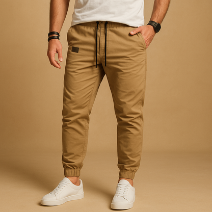 Men’s casual cargo pants with multiple pockets in black, gray, beige, and green — durable, comfortable, and perfect for everyday wear.