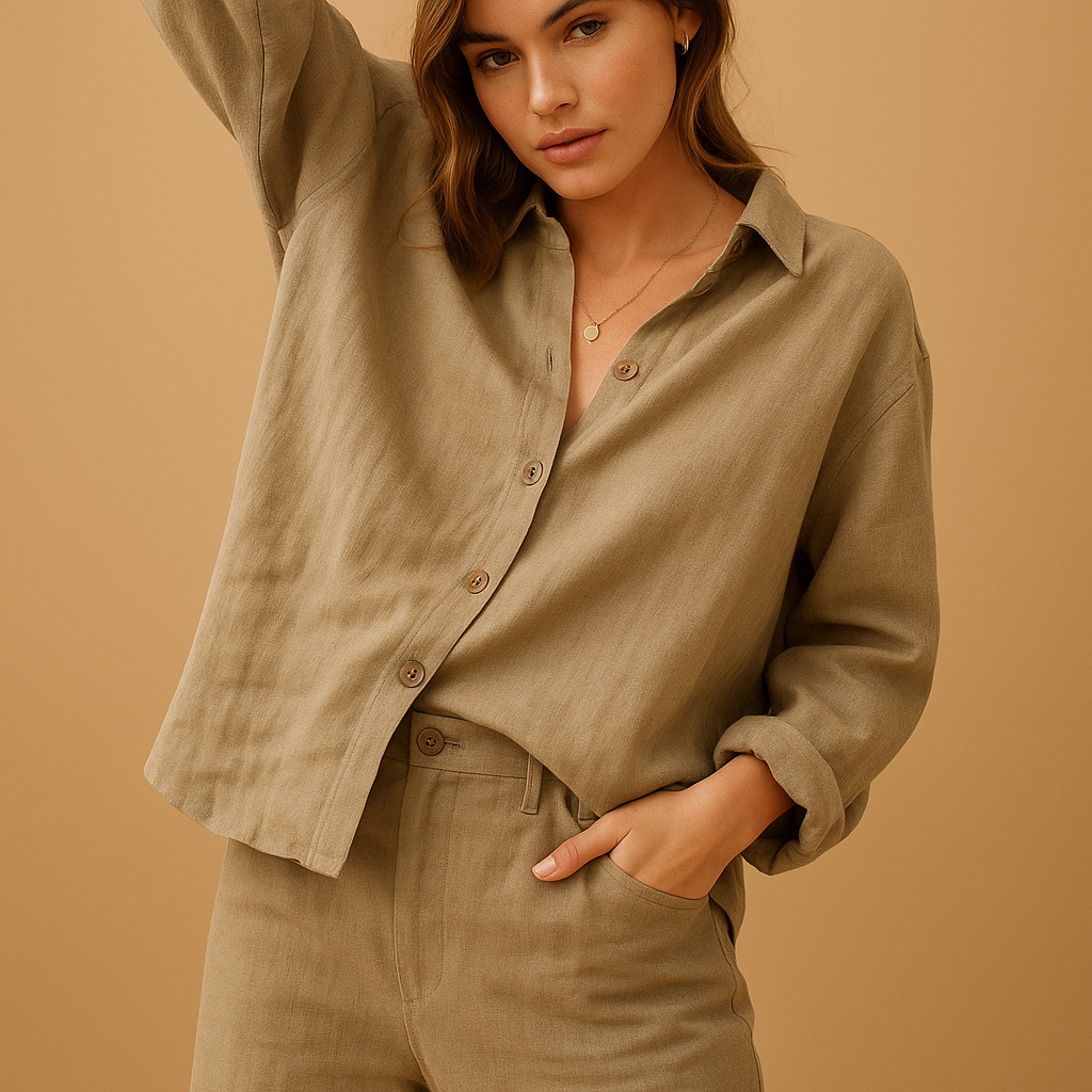 Women’s casual cotton blouse with a feminine fit and soft fabric, perfect for everyday wear, work, or relaxed outings.