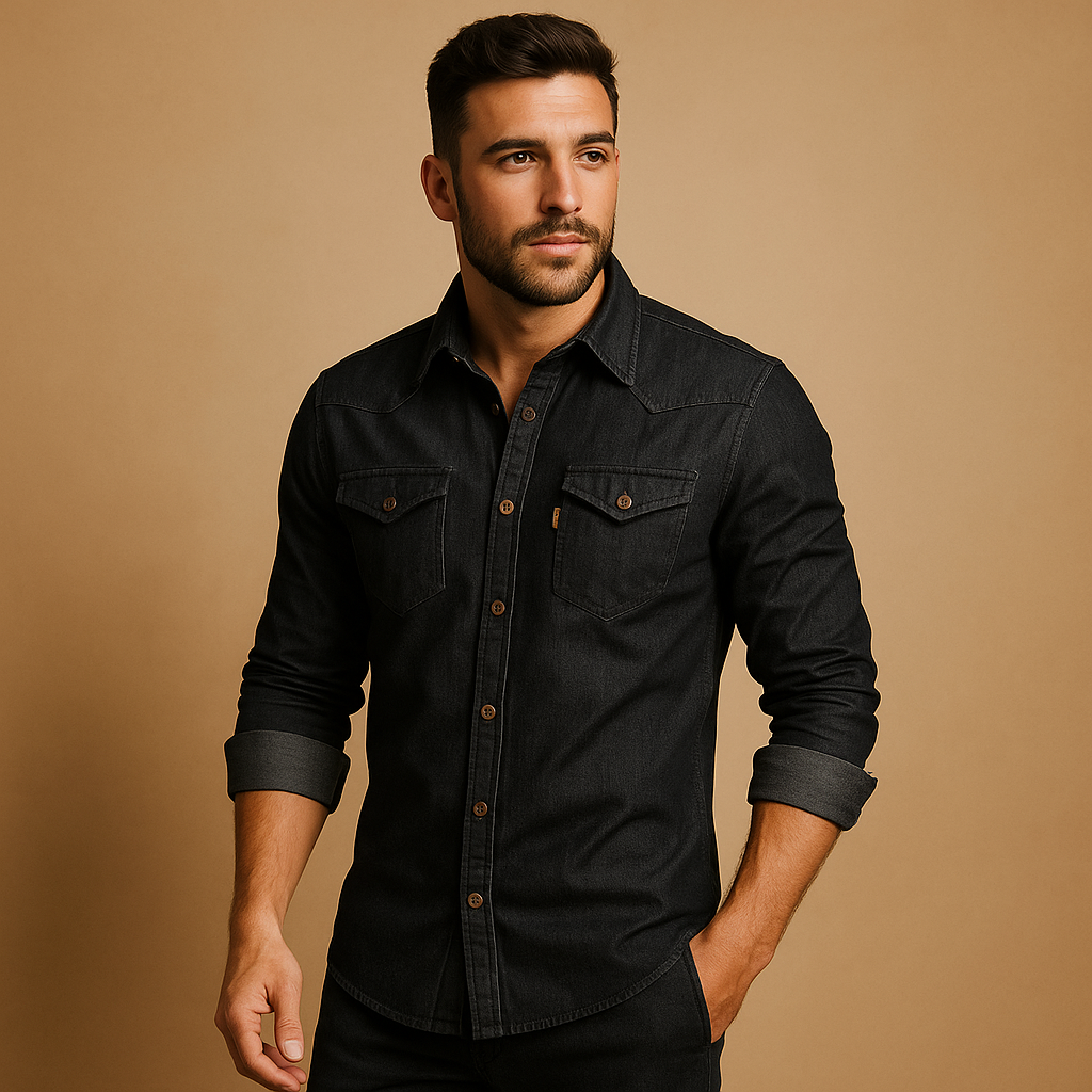 Relaxed Fit Mens Cotton Long Sleeve Shirt - Nocini