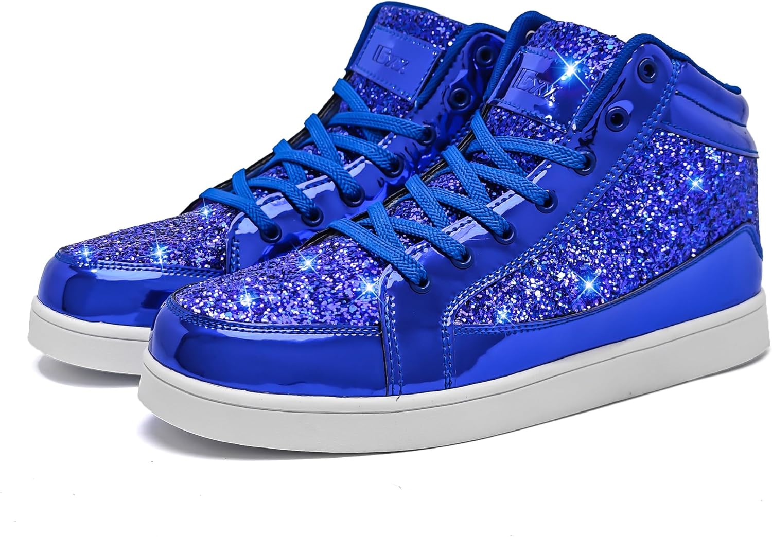 Casual Glitter Sneakers - NeonFlash-Black-5.5-Nora Luxe