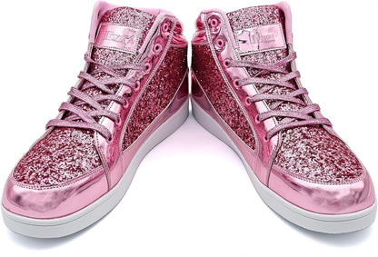 Casual Glitter Sneakers - NeonFlash-Black-5.5-Nora Luxe