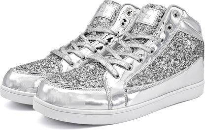 Casual Glitter Sneakers - NeonFlash-Black-5.5-Nora Luxe