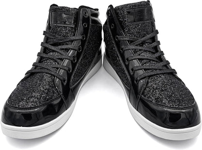 Casual Glitter Sneakers - NeonFlash-Black-5.5-Nora Luxe