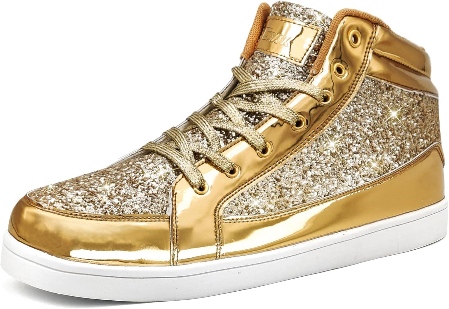 Casual Glitter Sneakers - NeonFlash-Gold-5.5-Nora Luxe