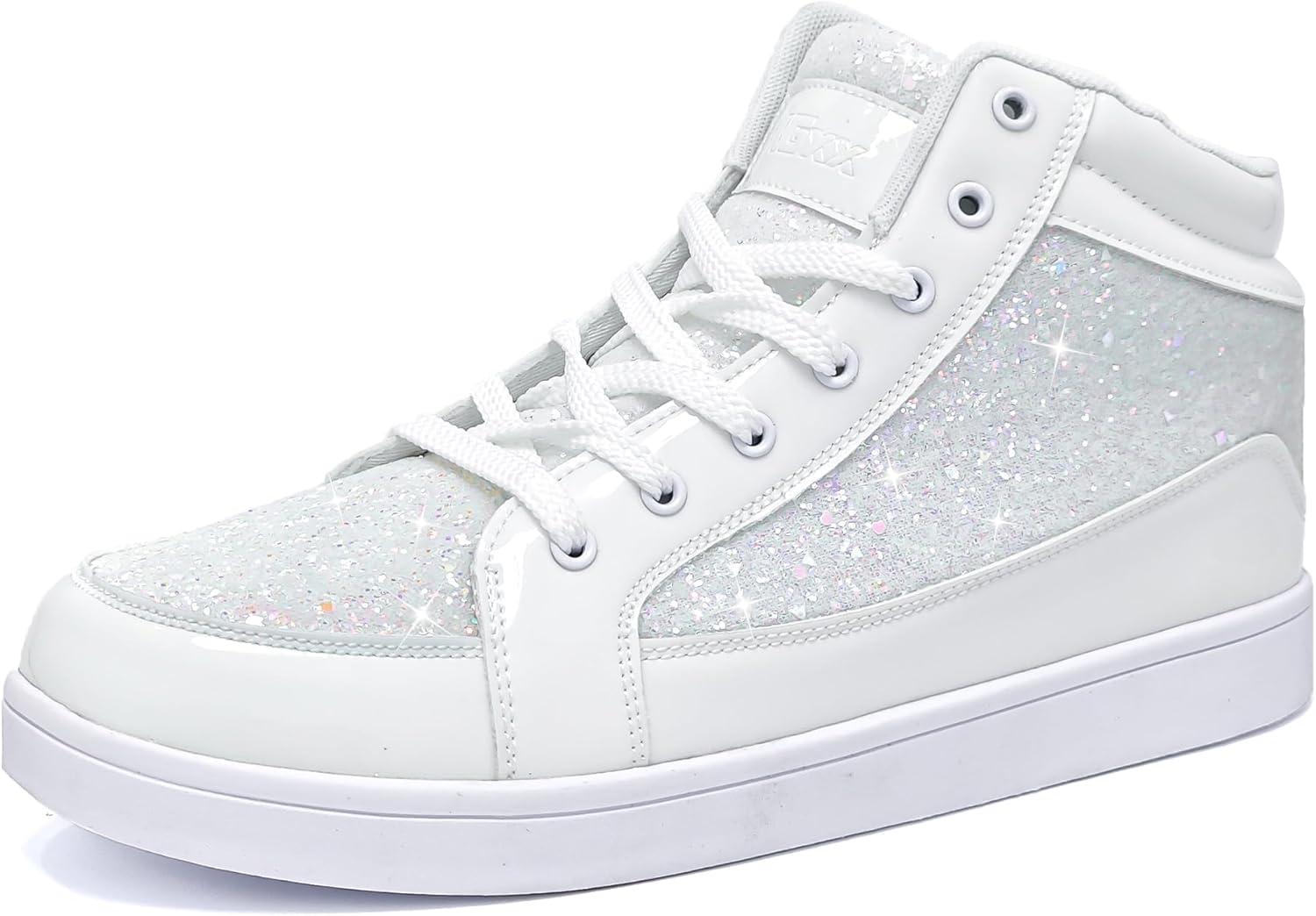 Casual Glitter Sneakers - NeonFlash-White-5.5-Nora Luxe