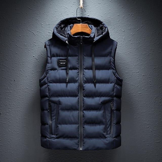 Relaxed Fit Hoodie Vest - Pexav