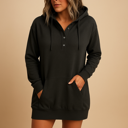 Relaxed Fit Women's Hoodie Dress - Nocini