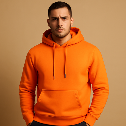 Men’s casual hoodie with adjustable hood and kangaroo pocket, made from soft fabric for everyday comfort and a sporty, versatile look.