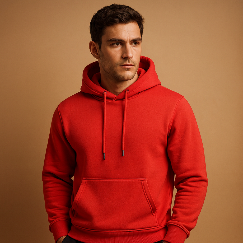 Men’s casual hoodie with adjustable hood and kangaroo pocket, made from soft fabric for everyday comfort and a sporty, versatile look.