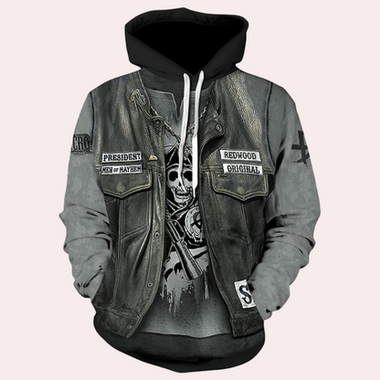 Relaxed Fit Mens Hoodie with Graphic Print - Pexav