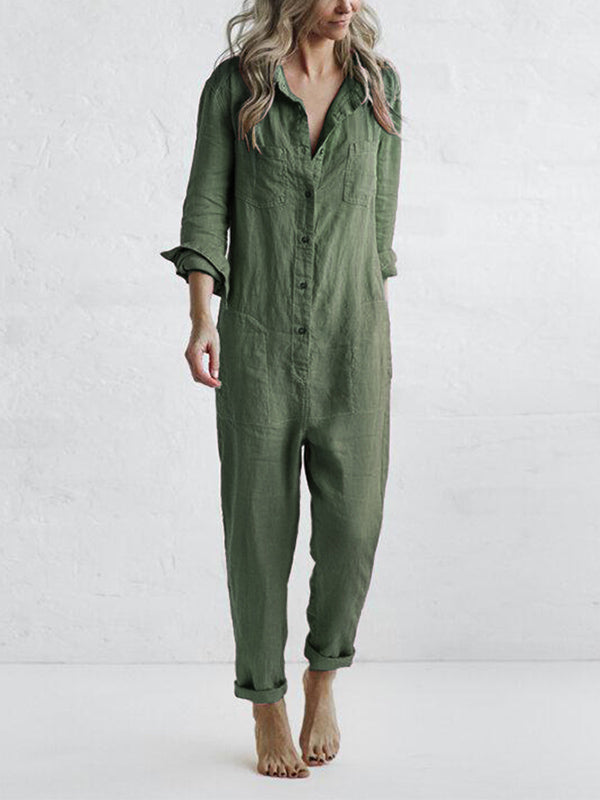 Comfy Cotton Romper with Pockets - Pexav
