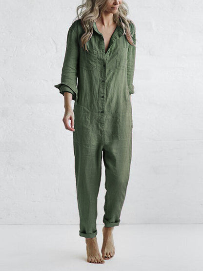 Comfy Cotton Romper with Pockets - Pexav