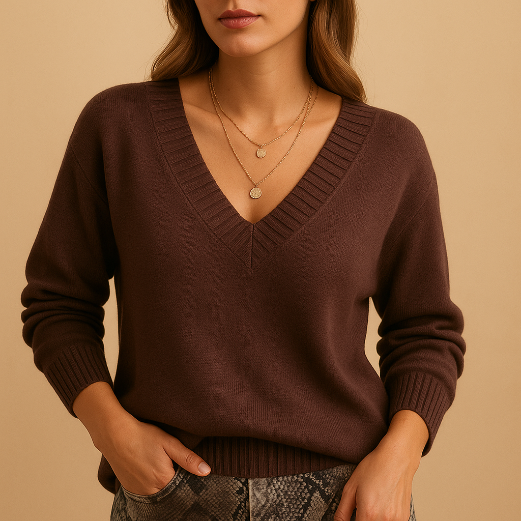 Comfy Women's Crew Neck Knit Sweater - Nocini