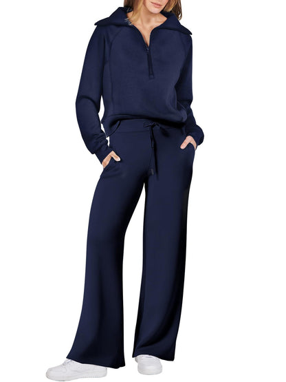 Casual Ladies Lounge Set - Luna-Dark Blue-S-Nora Luxe