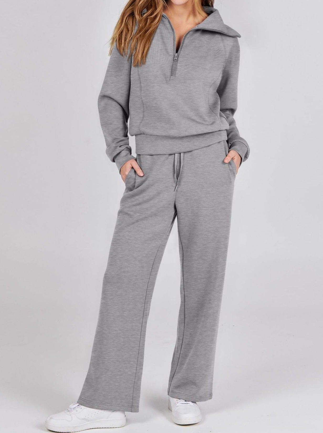 Casual Ladies Lounge Set - Luna-Gray-S-Nora Luxe