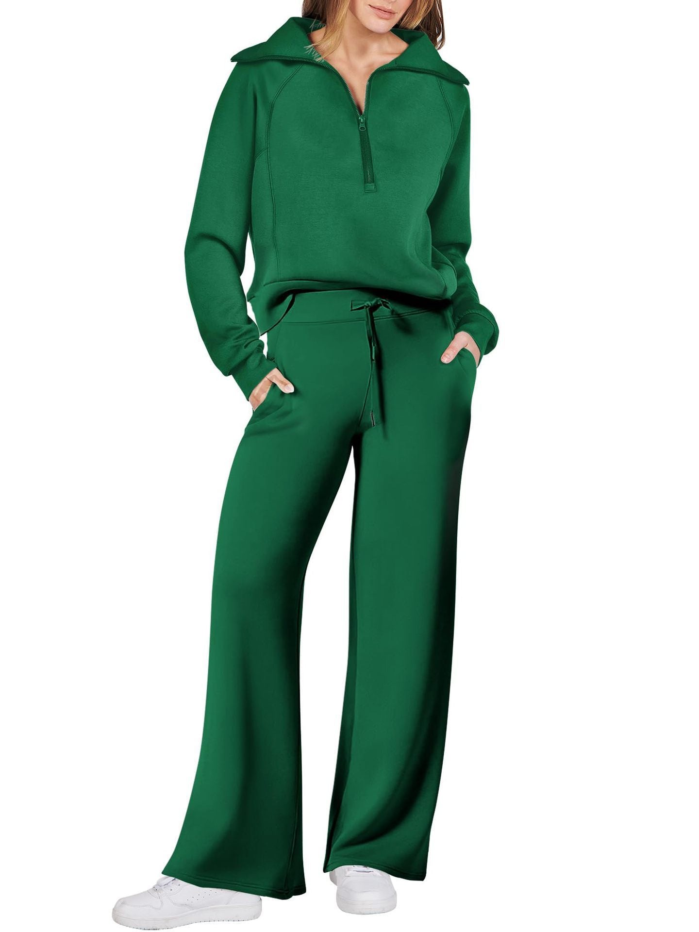 Casual Ladies Lounge Set - Luna-Green-S-Nora Luxe