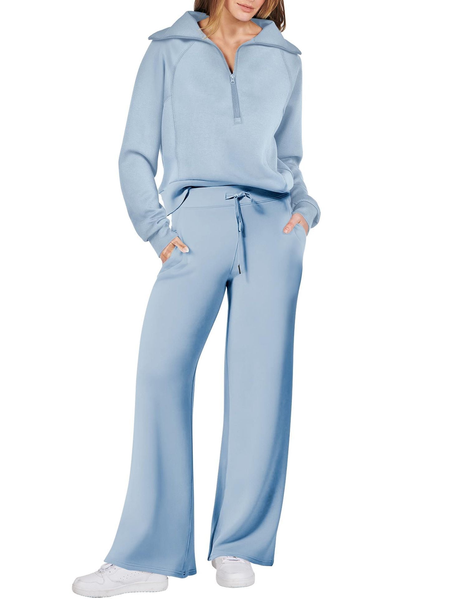 Casual Ladies Lounge Set - Luna-Heavenly Blue-S-Nora Luxe