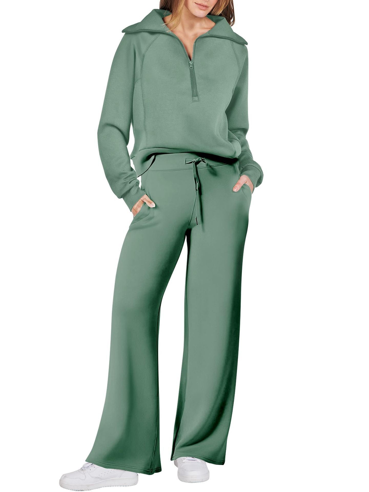 Casual Ladies Lounge Set - Luna-Light Green-S-Nora Luxe