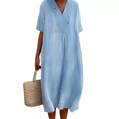 Casual Loose Summer Dress - Lucia-blue-S-Nora Luxe