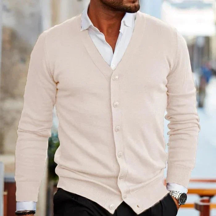 Casual Men's Cardigan - Elias-Bordeaux red-S-The Livary