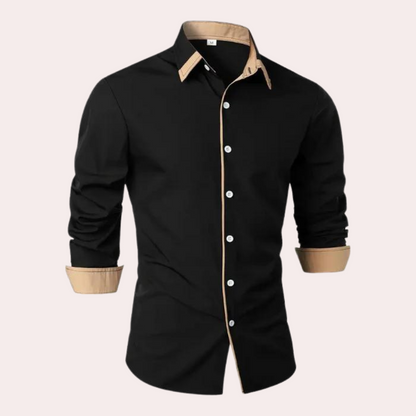 Casual Men's Dress Shirt for Warm Days - Luca-Black-XS-Nora Luxe