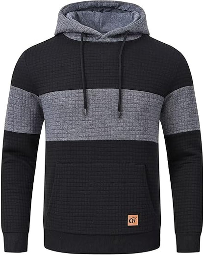 Casual Men's Hoodie - Timo-Blue Gray Stripe-S-Nora Luxe