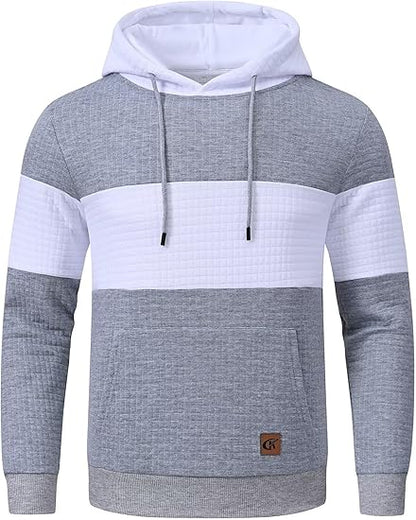 Casual Men's Hoodie - Timo-Light Gray White Stripe-S-Nora Luxe