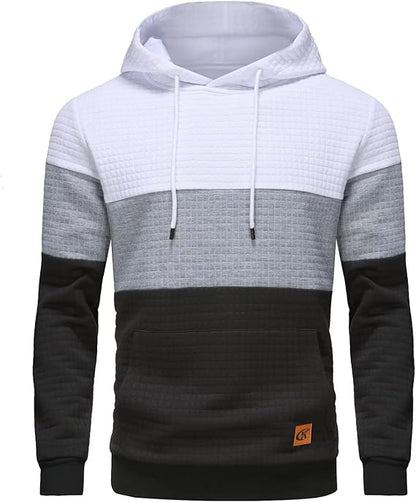 Casual Men's Hoodie - Timo-White Gray Black-S-Nora Luxe