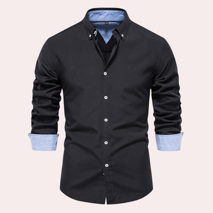 Relaxed Fit Men's Long Sleeve Shirt - Pexav