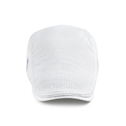Casual Mesh Beret for Men - AirFlow-White-Nora Luxe